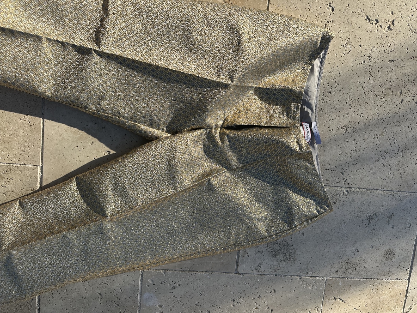 gold lurex pants, size 12 (46small),
