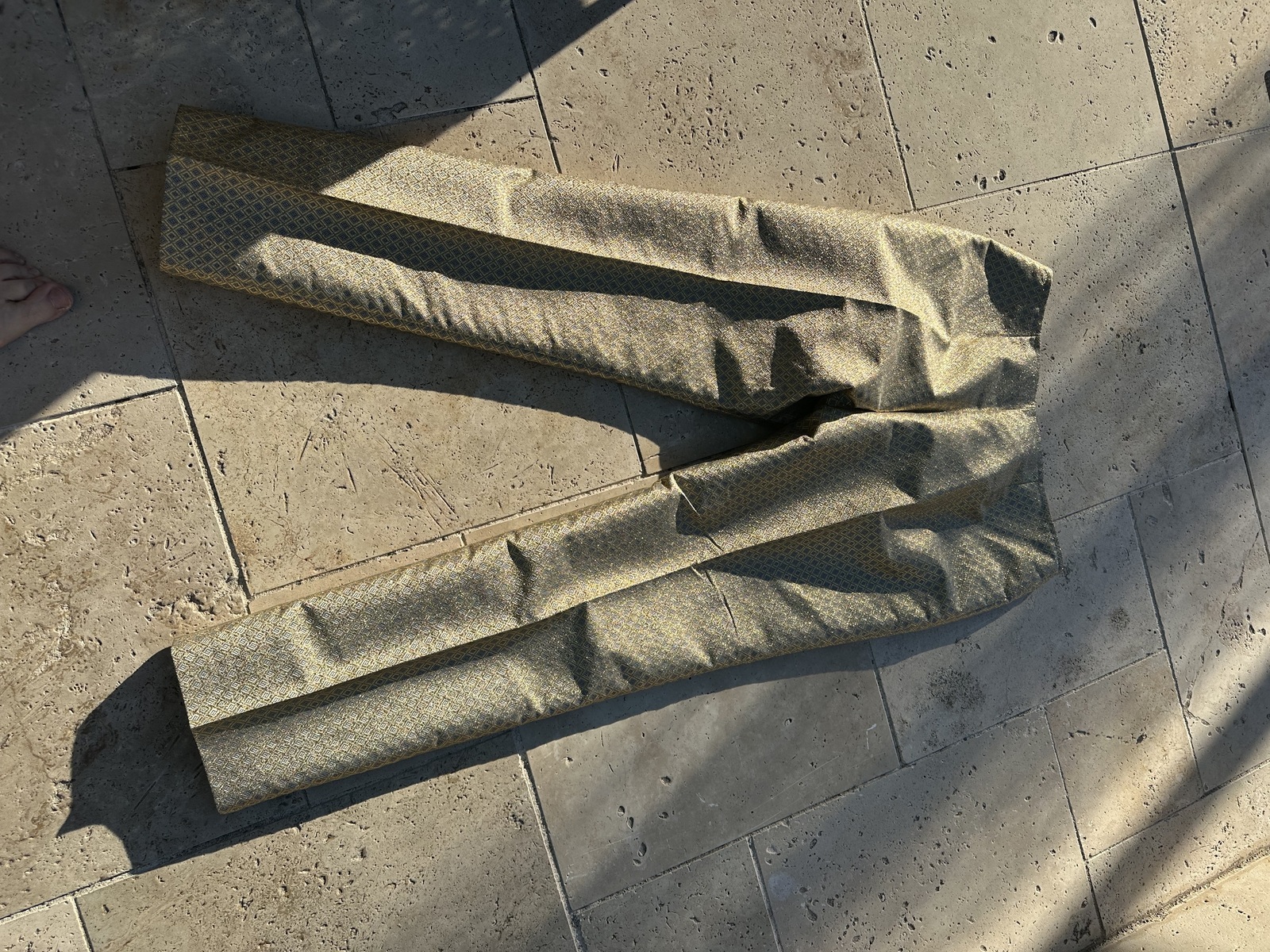 gold lurex pants, size 12 (46small),