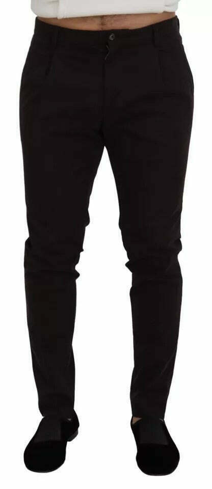 Dolce & Gabbana Men's Slim Fit Classic Wool Pants - Black - 50 IT / Black