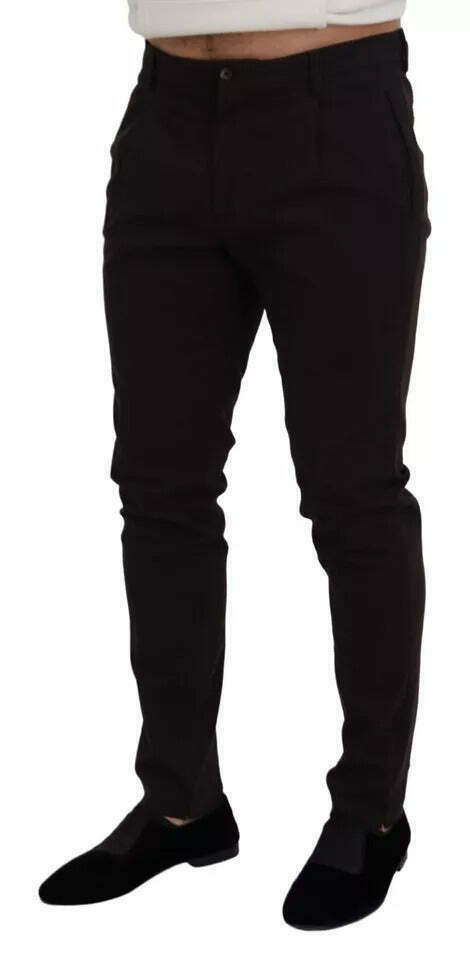 Dolce & Gabbana Men's Slim Fit Classic Wool Pants - Black - 50 IT / Black