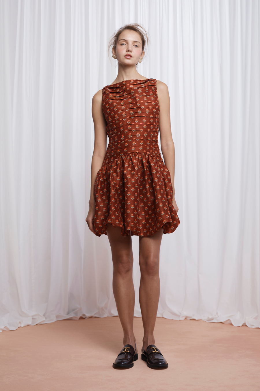 Studios Val Mini Dress - silk linen with bubble hem. 
