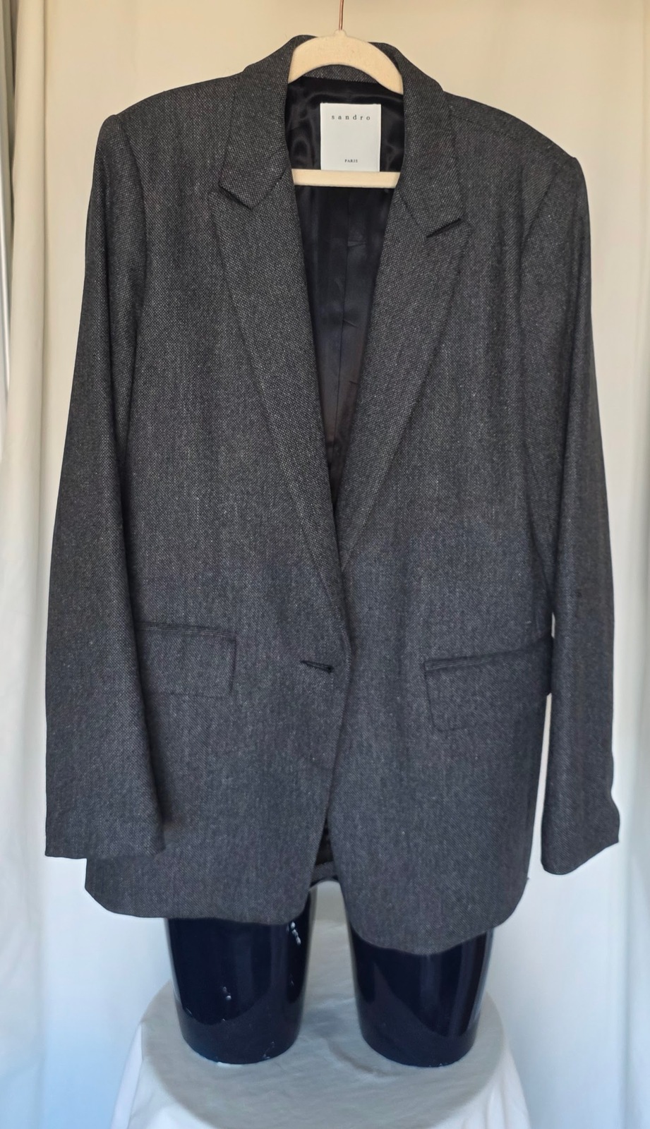 Belted wool-blend blazer