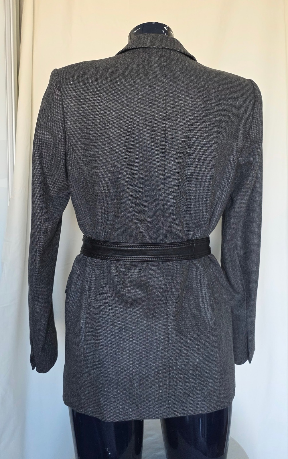Belted wool-blend blazer