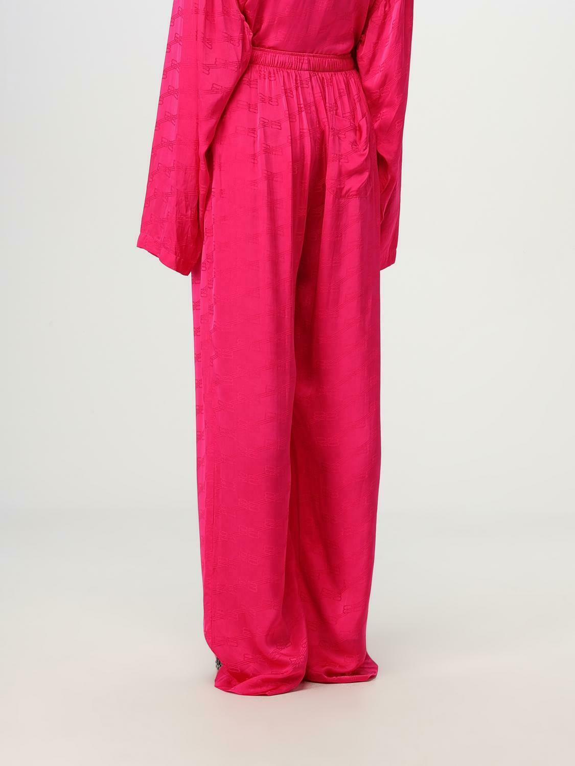 Wide Leg Embossed Pants - Fuchsia / 36 EU