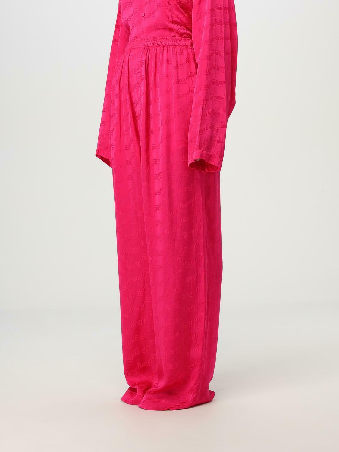 Wide Leg Embossed Pants - Fuchsia / 36 EU