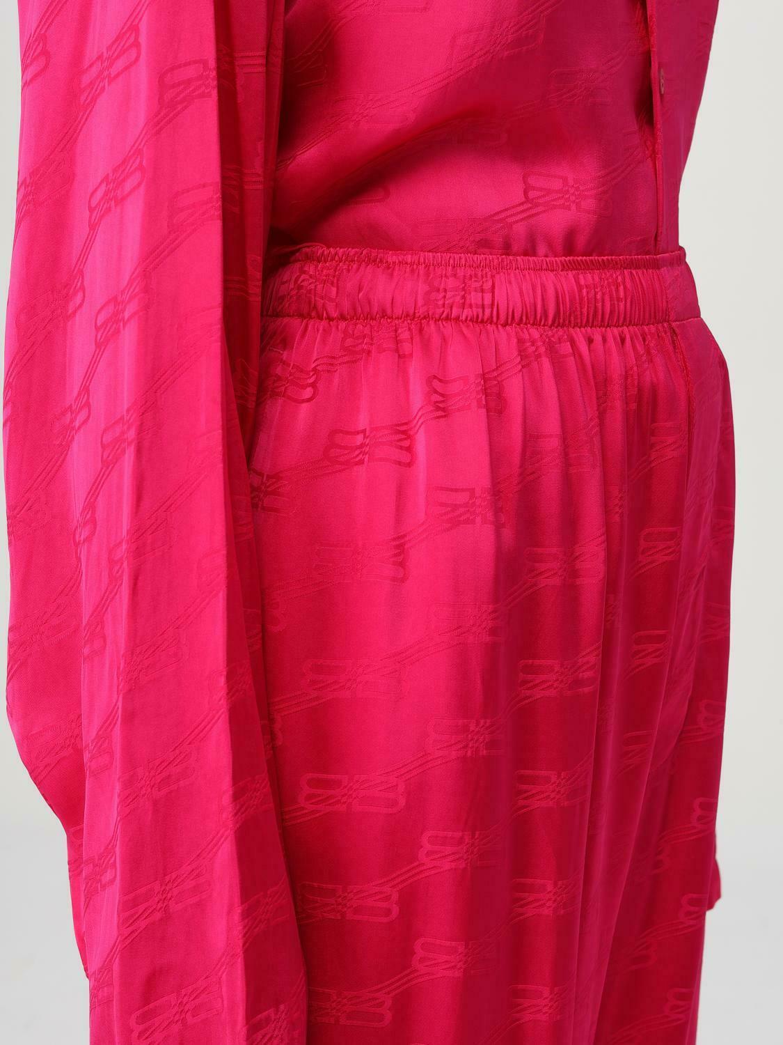 Wide Leg Embossed Pants - Fuchsia / 36 EU