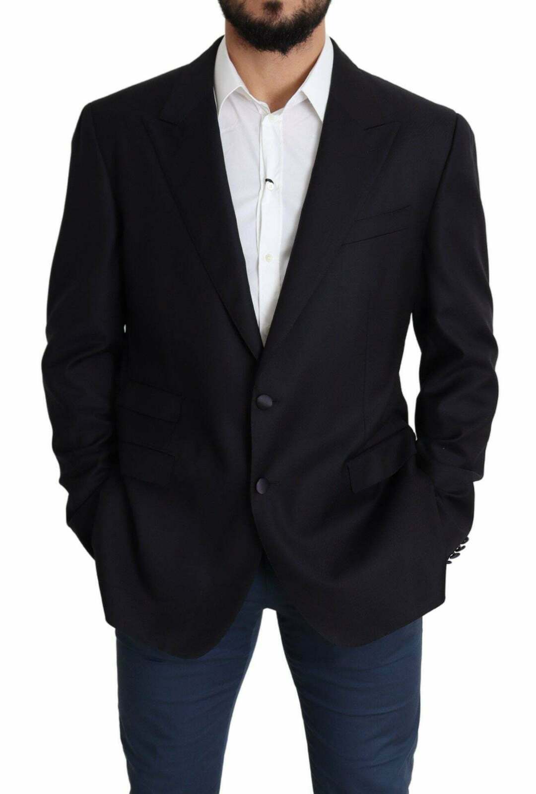 Classic Fit Blazer Navy - Black / 56 IT