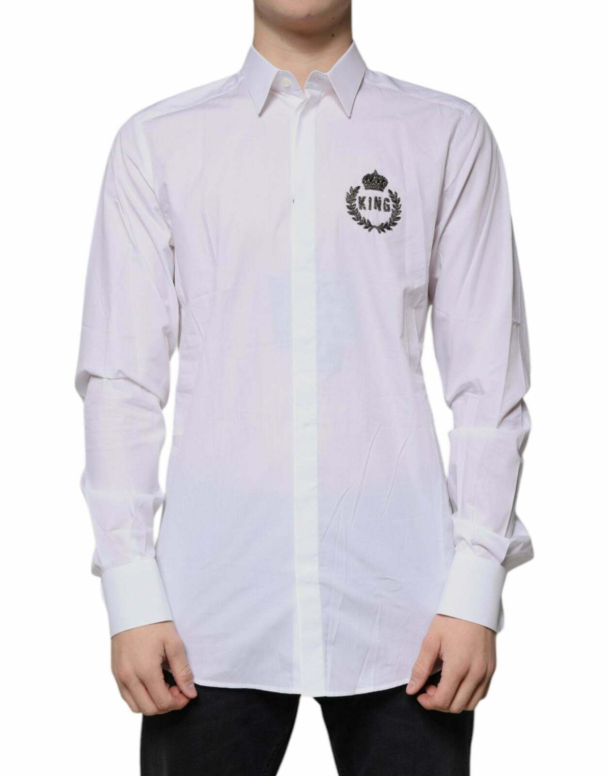 King Embroidered Shirt - White / 41 IT