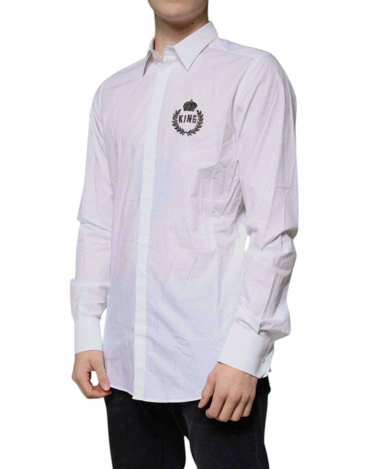 King Embroidered Shirt - White / 41 IT