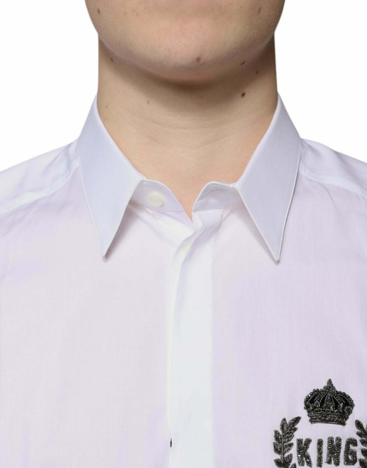 King Embroidered Shirt - White / 41 IT