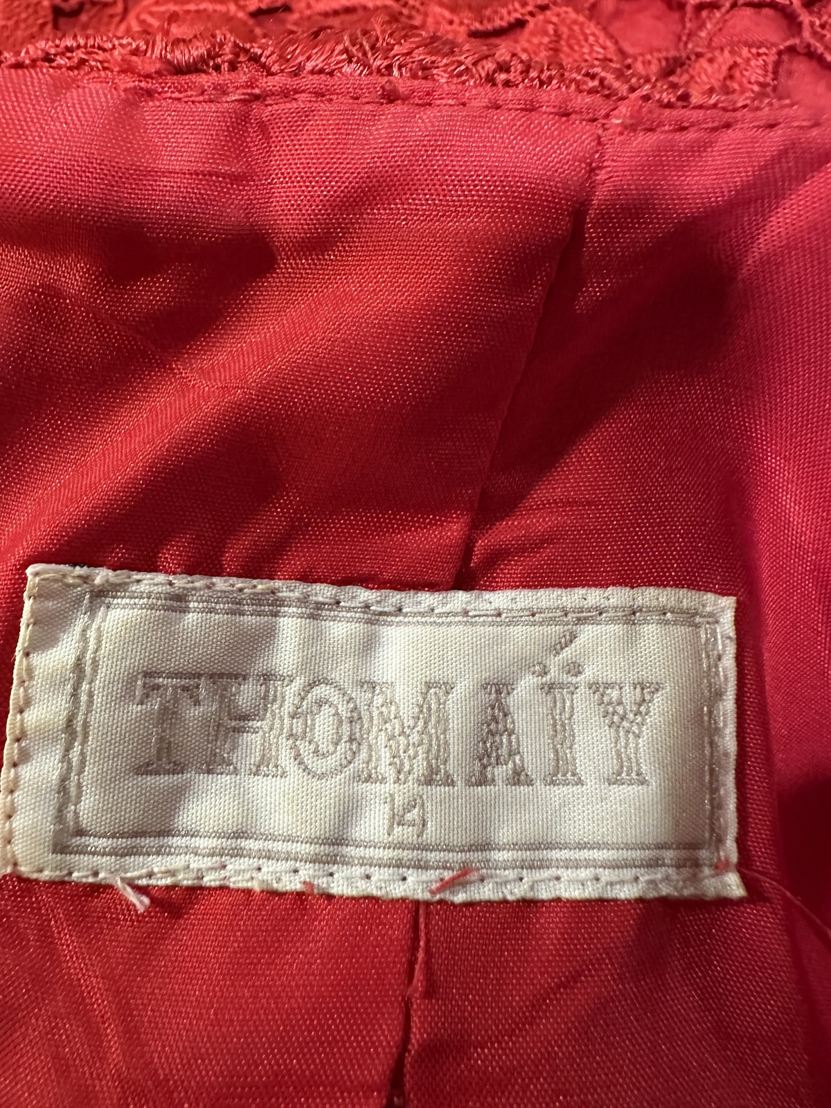 red lace designer midi dress, size 10. Small.