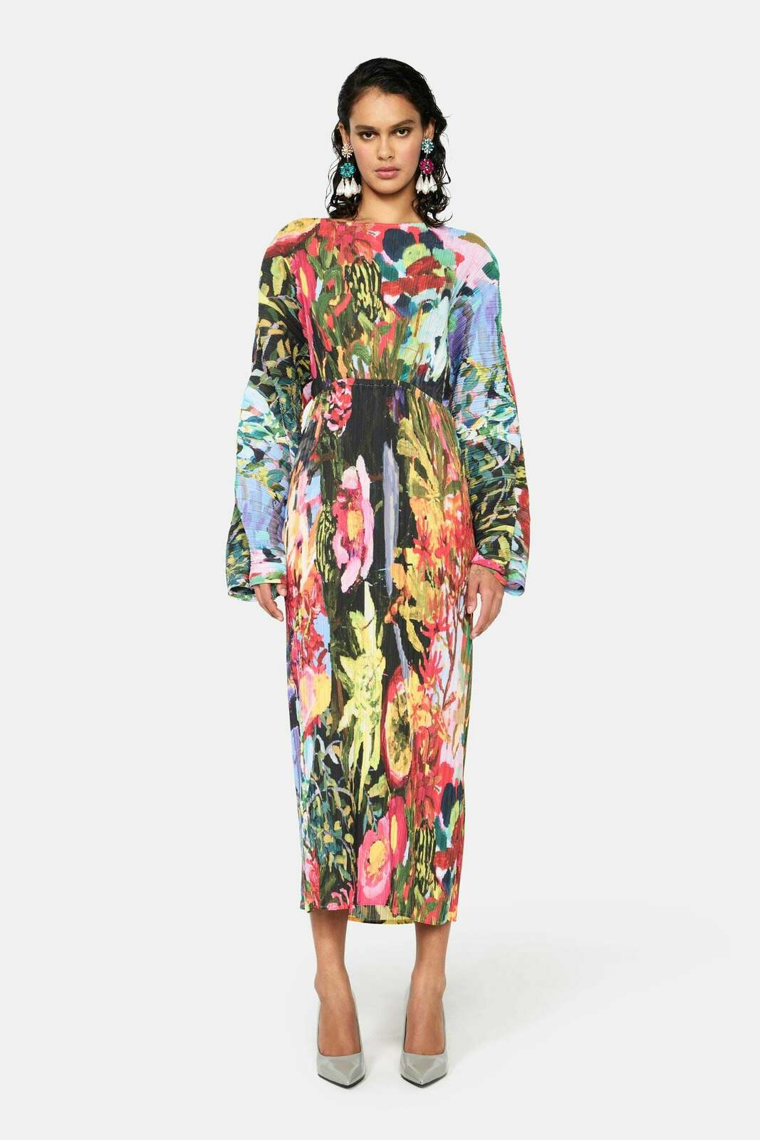 Neon Bush Pleated Dress