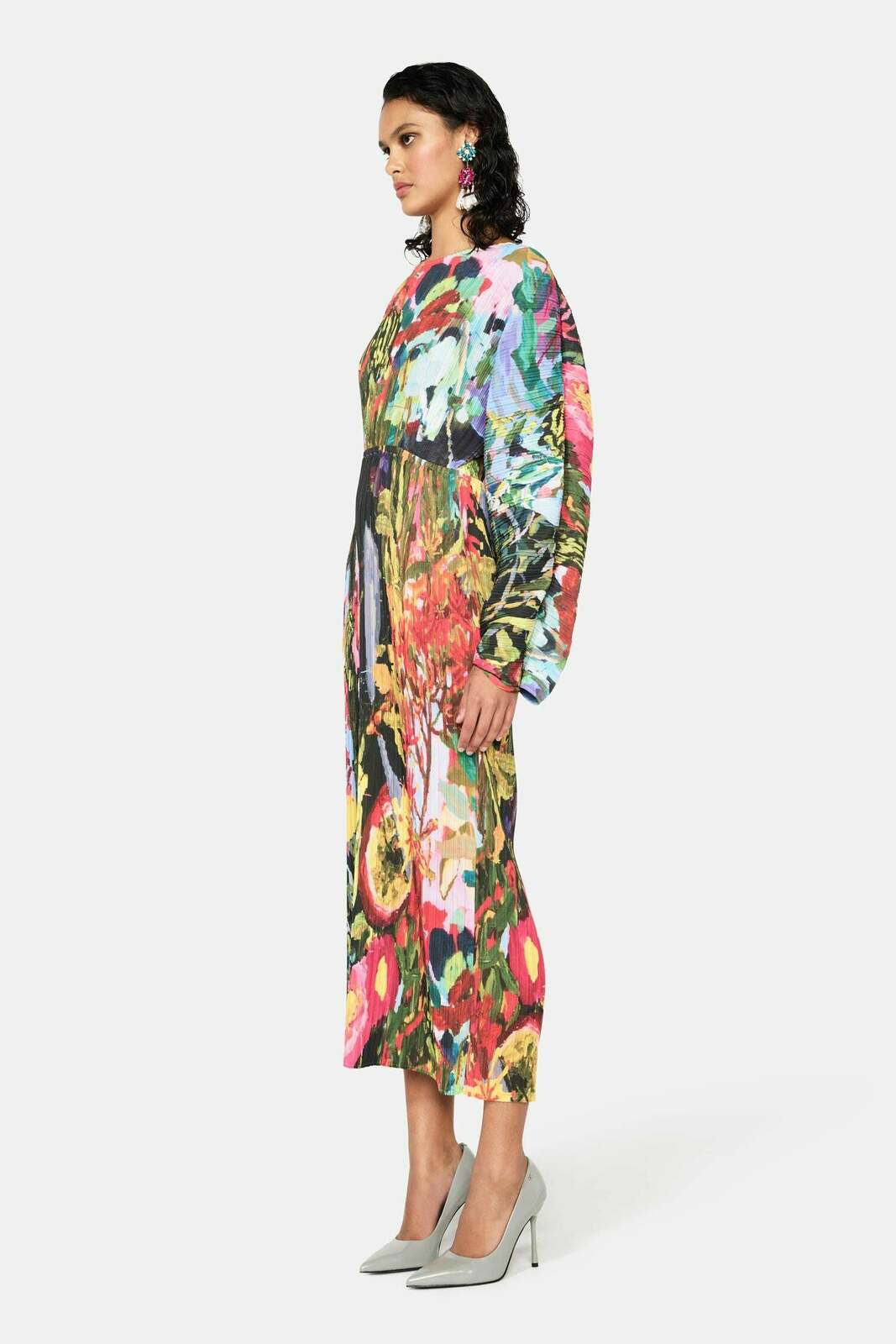 Neon Bush Pleated Dress