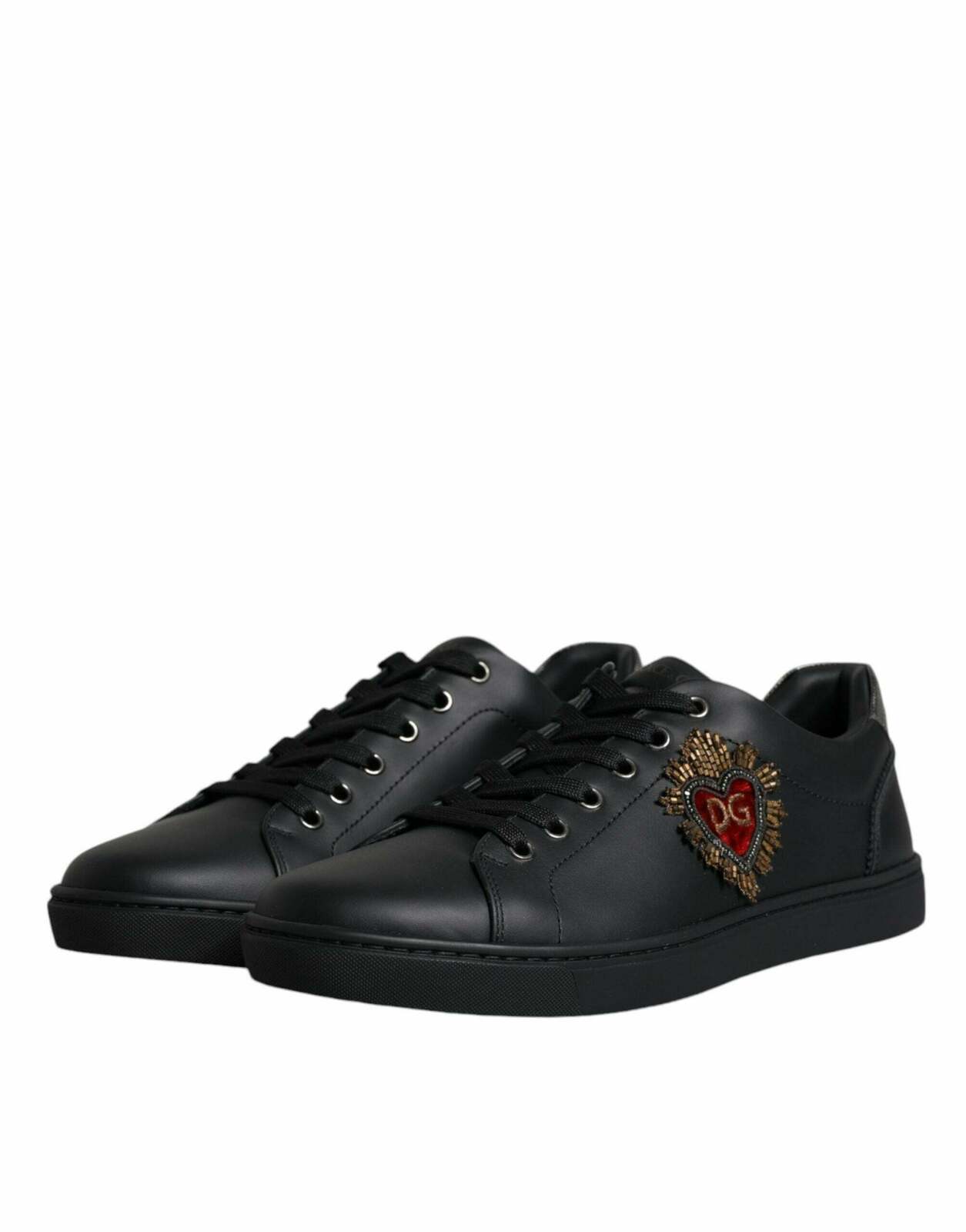Sacred Heart Sneakers with Embroidered Detailing - Black / 42.5 EU