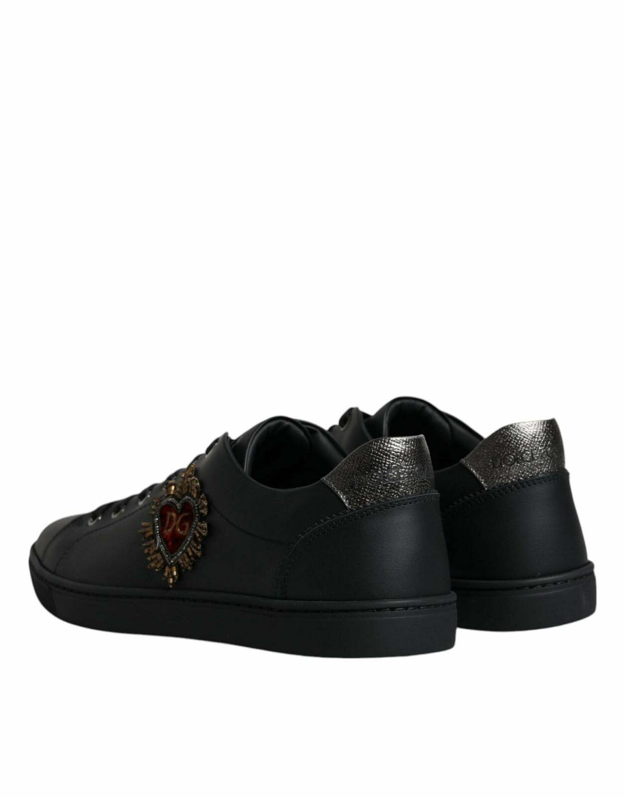 Sacred Heart Sneakers with Embroidered Detailing - Black / 42.5 EU