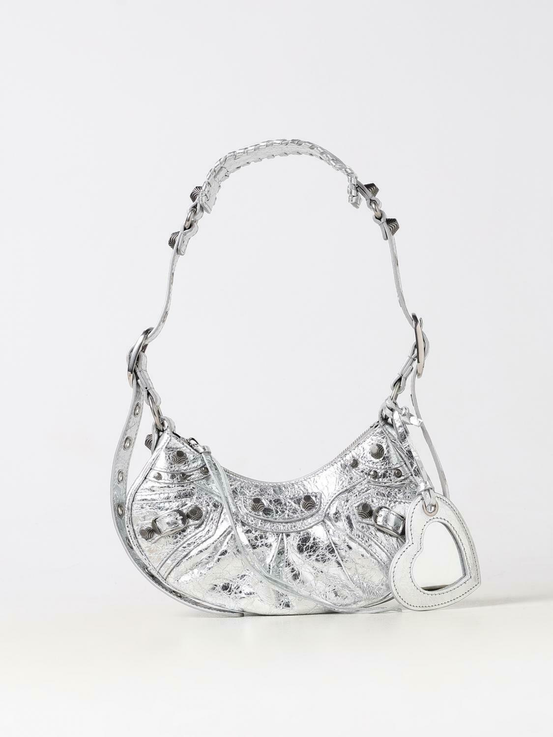 Hourglass XS Metallic Silver Shoulder Bag - Silver / U EU