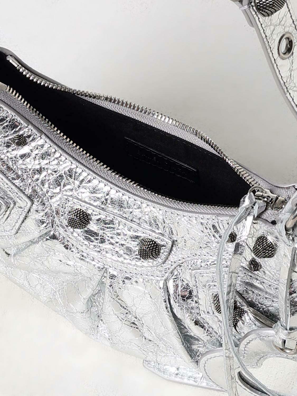 Hourglass XS Metallic Silver Shoulder Bag - Silver / U EU