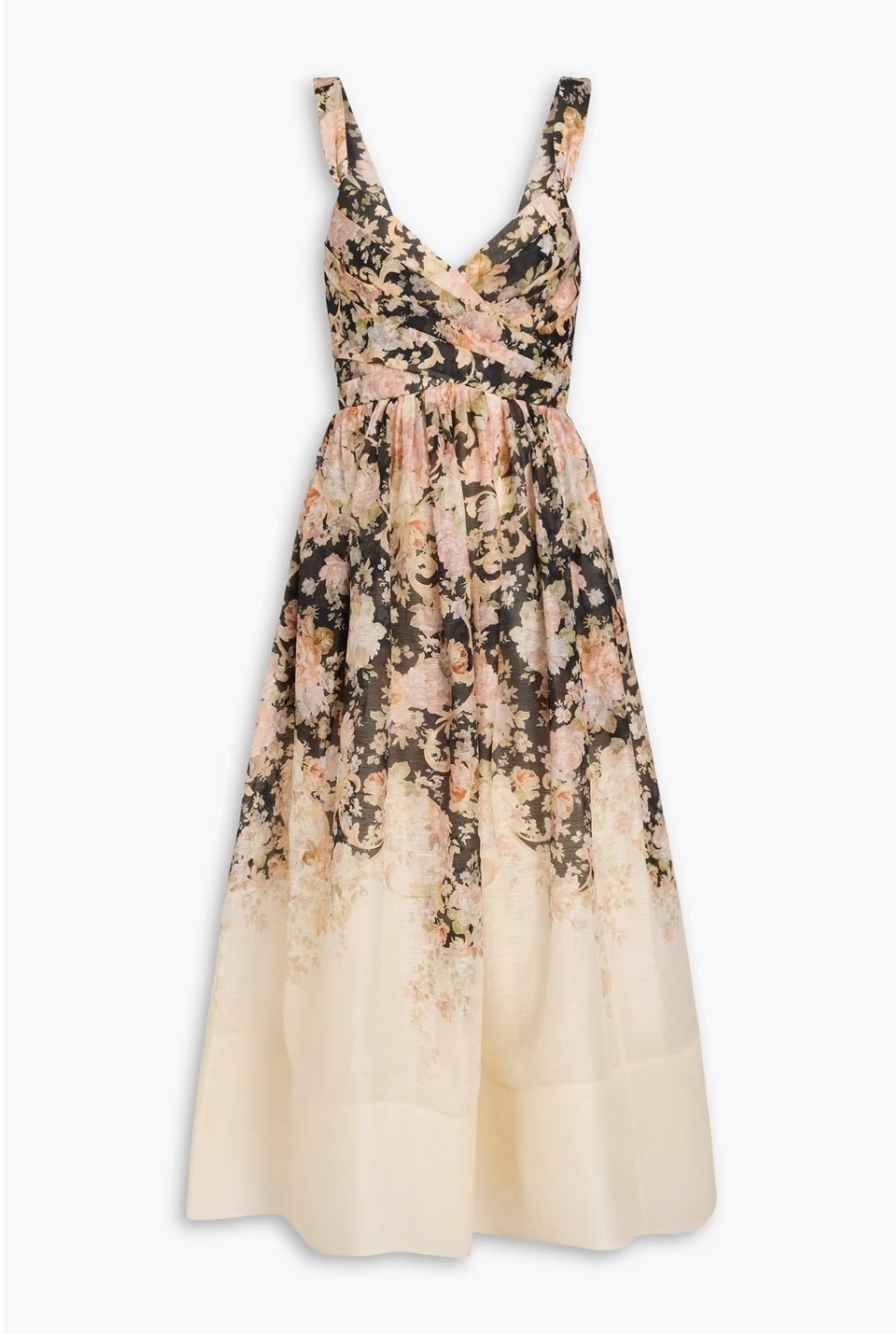 Illustration Midi Dress Tea Rococo Floral Size 3/AU14