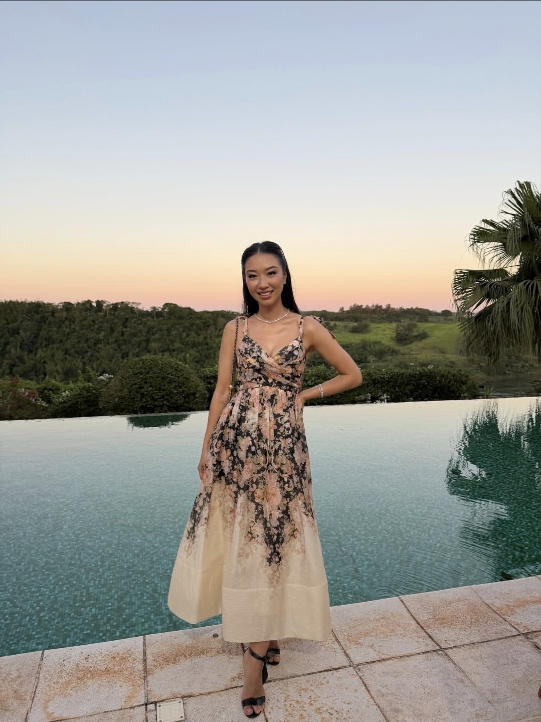 Illustration Midi Dress Tea Rococo Floral Size 3/AU14