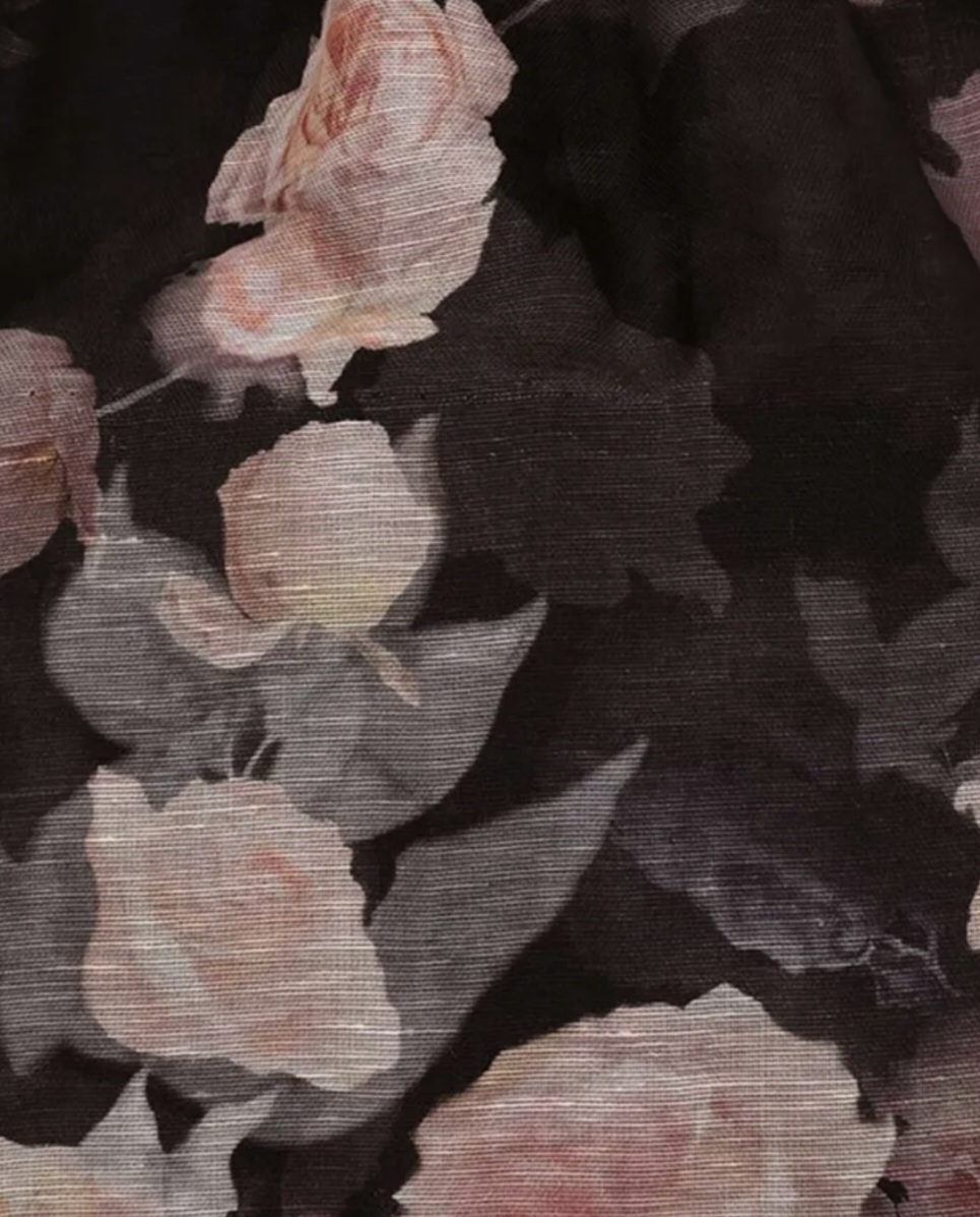 Crush Picnic Mini Dress Black Floral 4/AU16