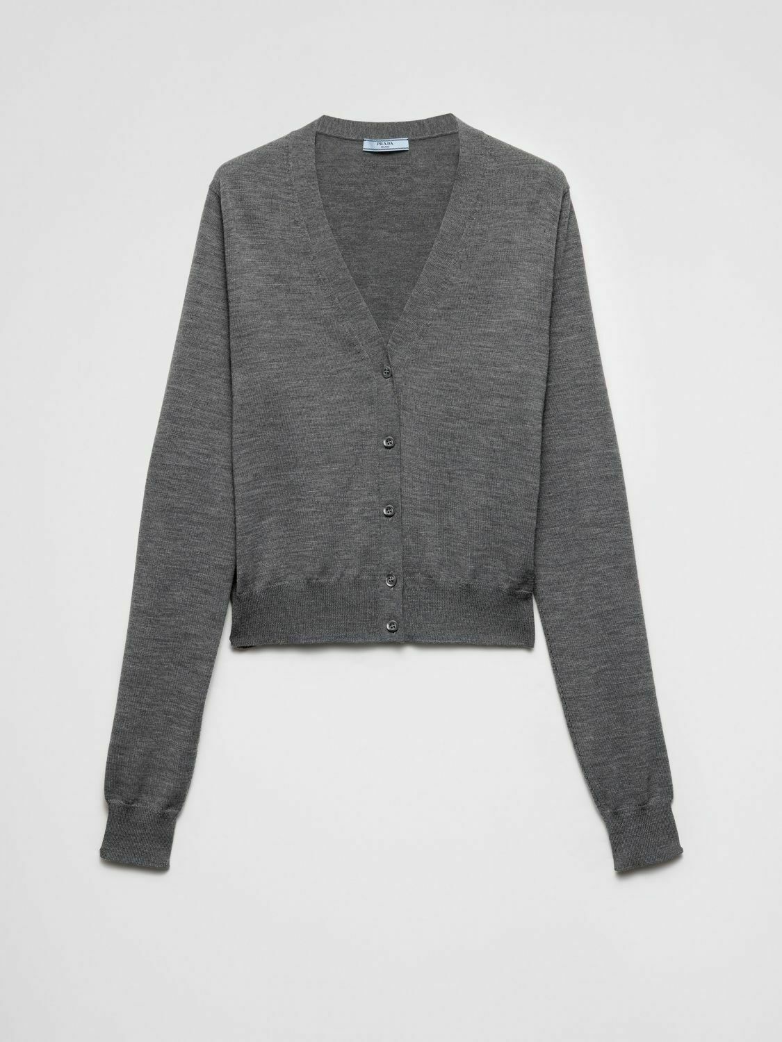 Cropped Cardigan Sweater - Grey / 52 IT