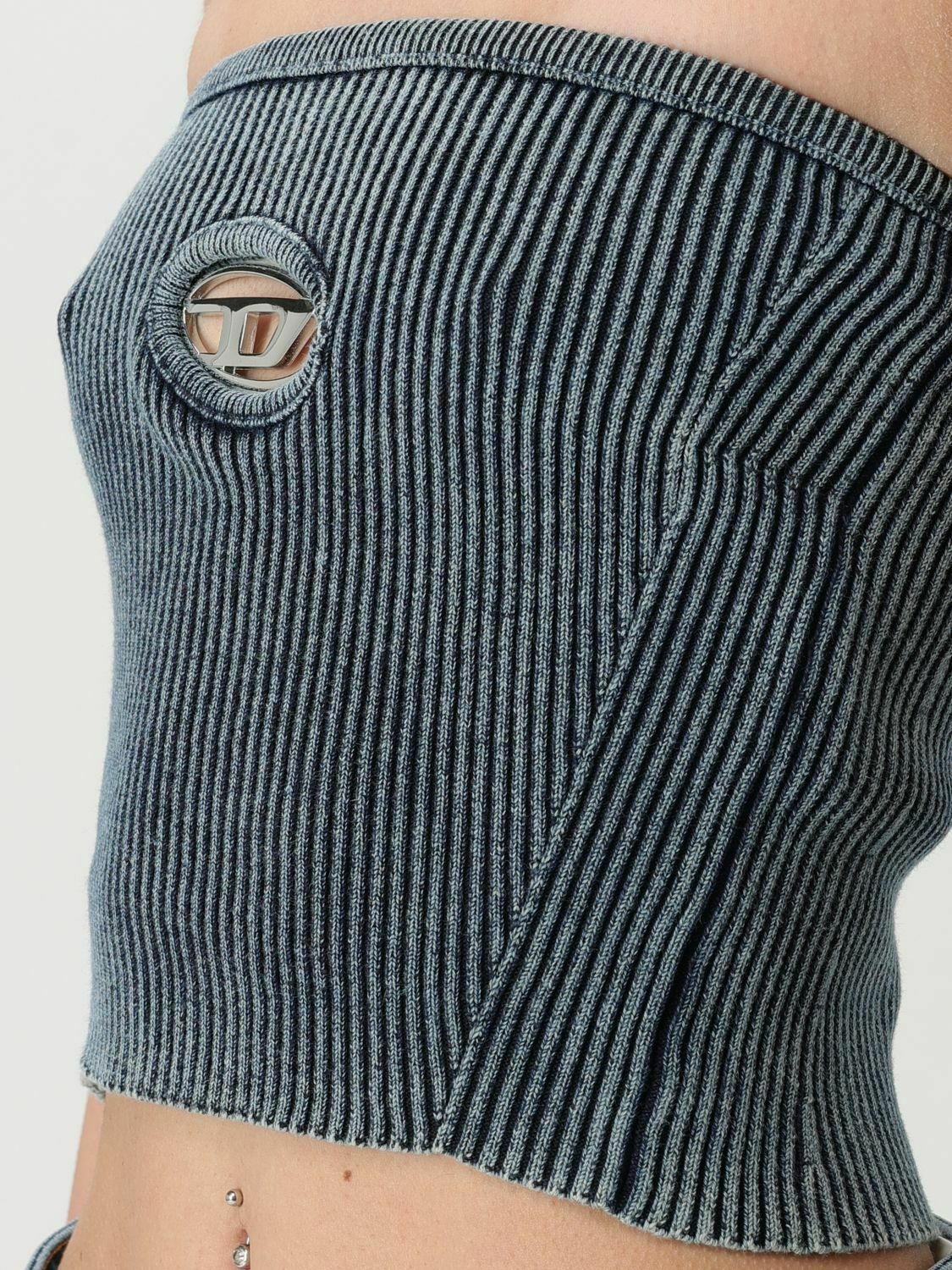 Ribbed Strapless Top CutOut Detail