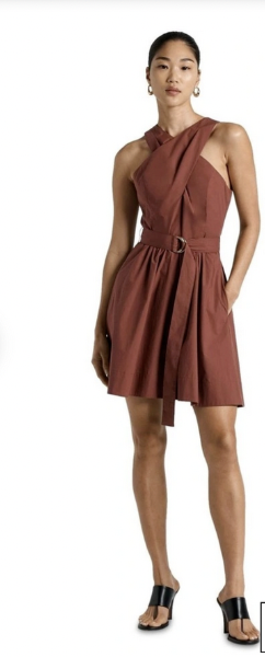 Rust brown mini dress 