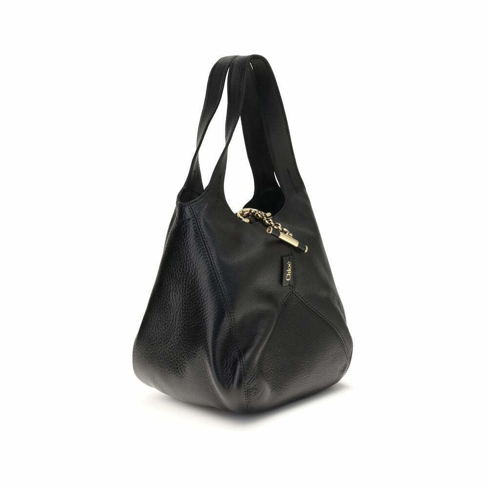 Small Balloon Shoulder Bag with Drawstring Closure - Black / One Size