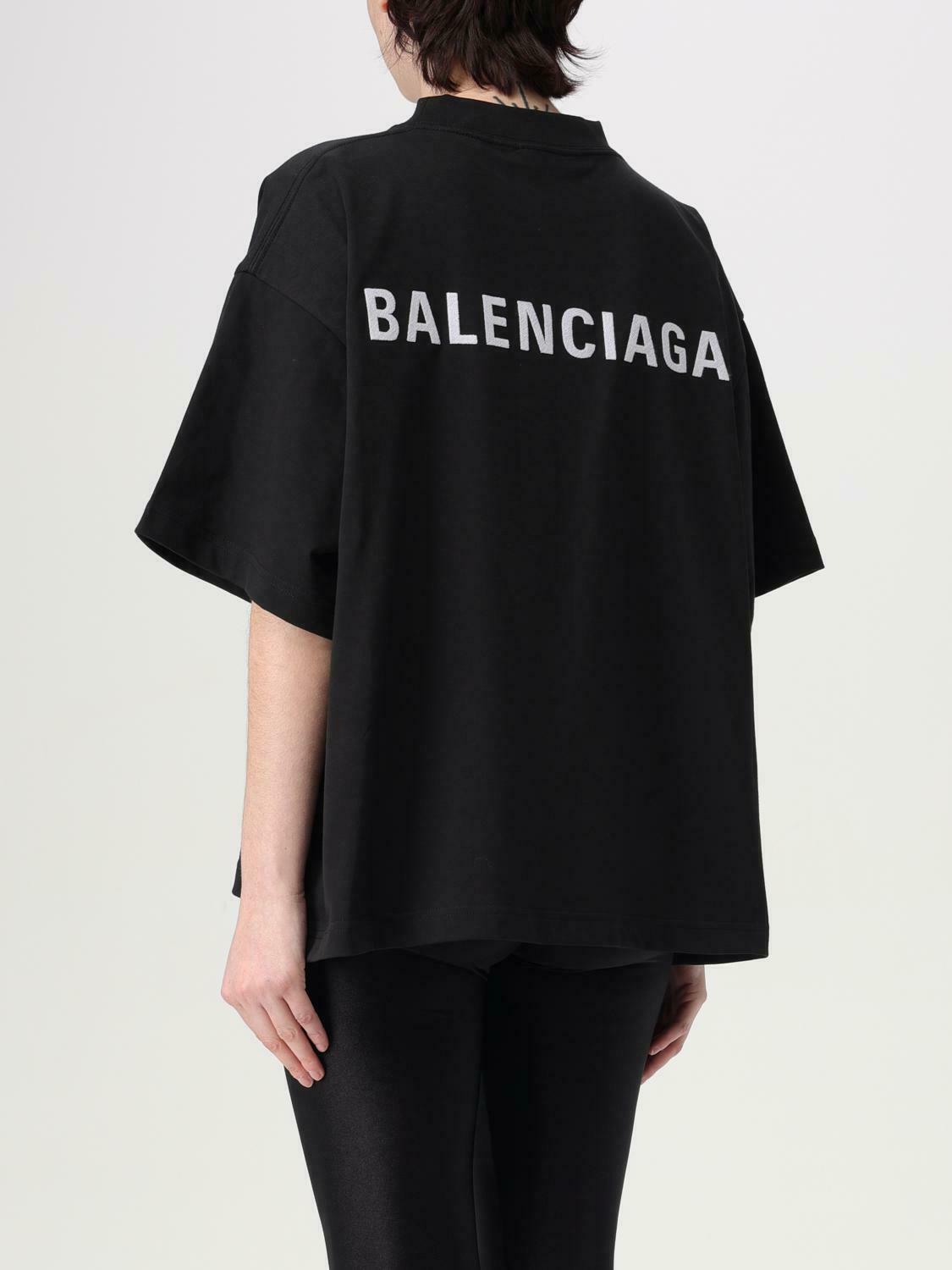 Balenciaga Logo Tee Short Sleeve - Black / 3 EU