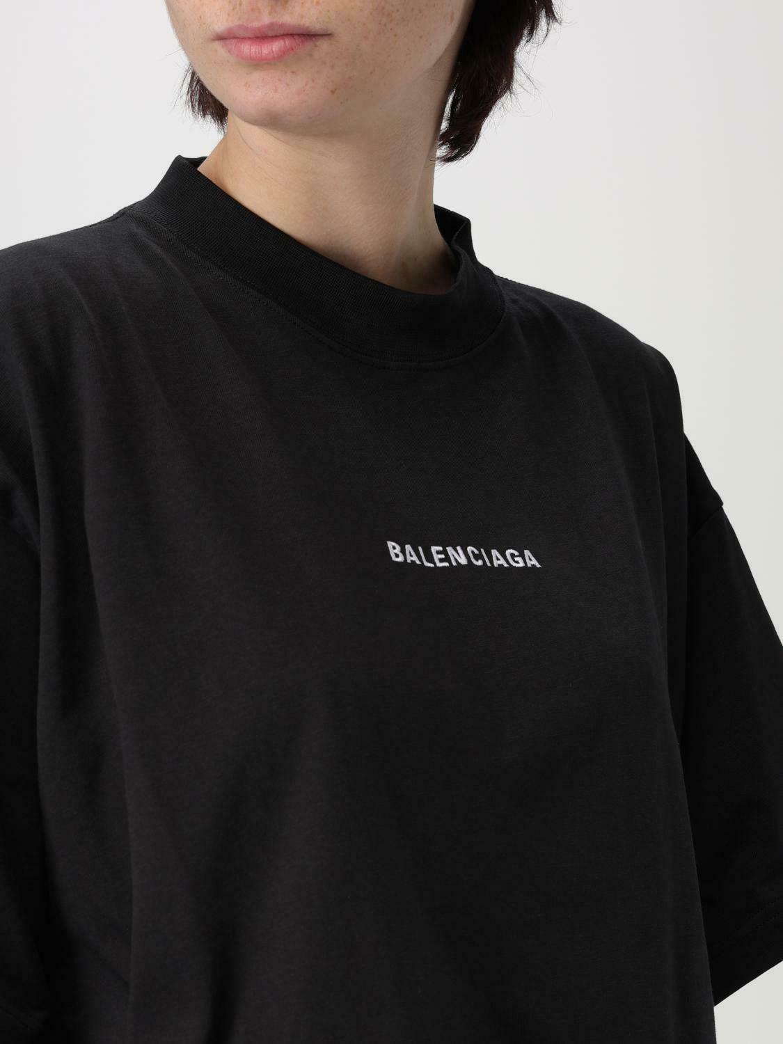 Balenciaga Logo Tee Short Sleeve - Black / 3 EU