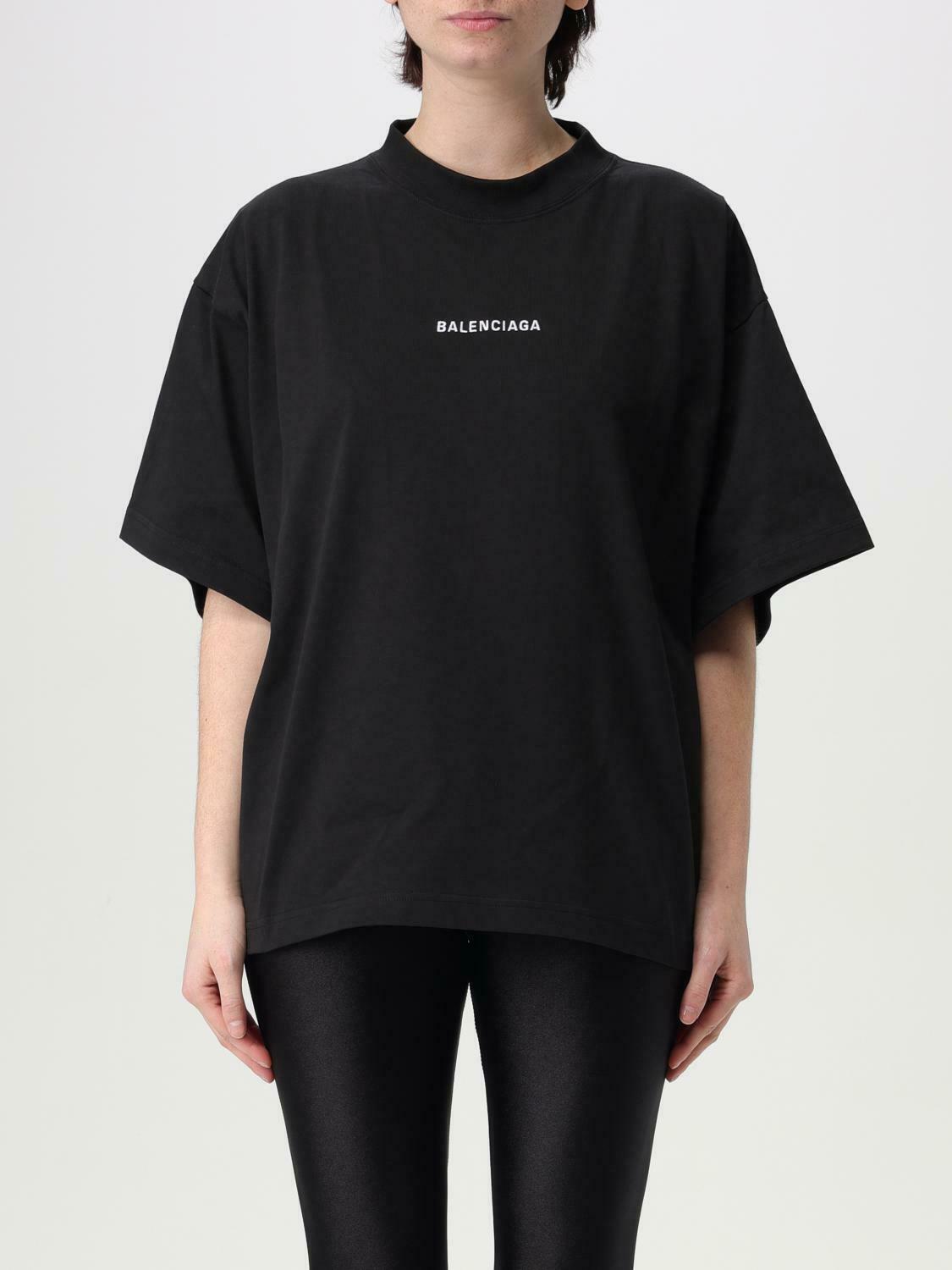 Balenciaga Logo Tee Short Sleeve - Black / 3 EU