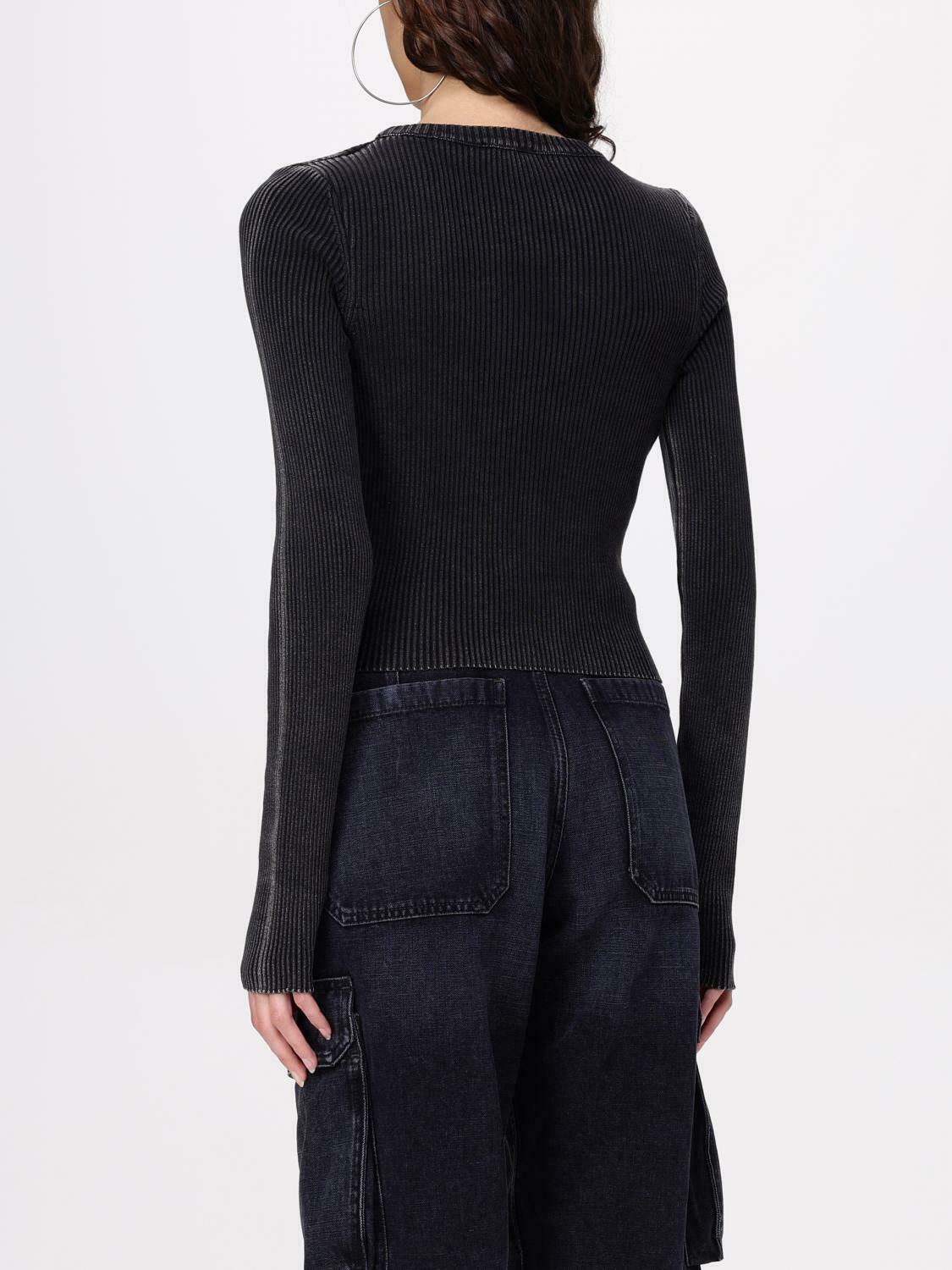 Ribbed Knit Pullover Sweater CutOut Detail - Black / S EU