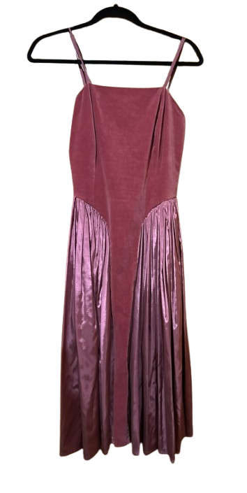 Plum silk and velvet vintage dress