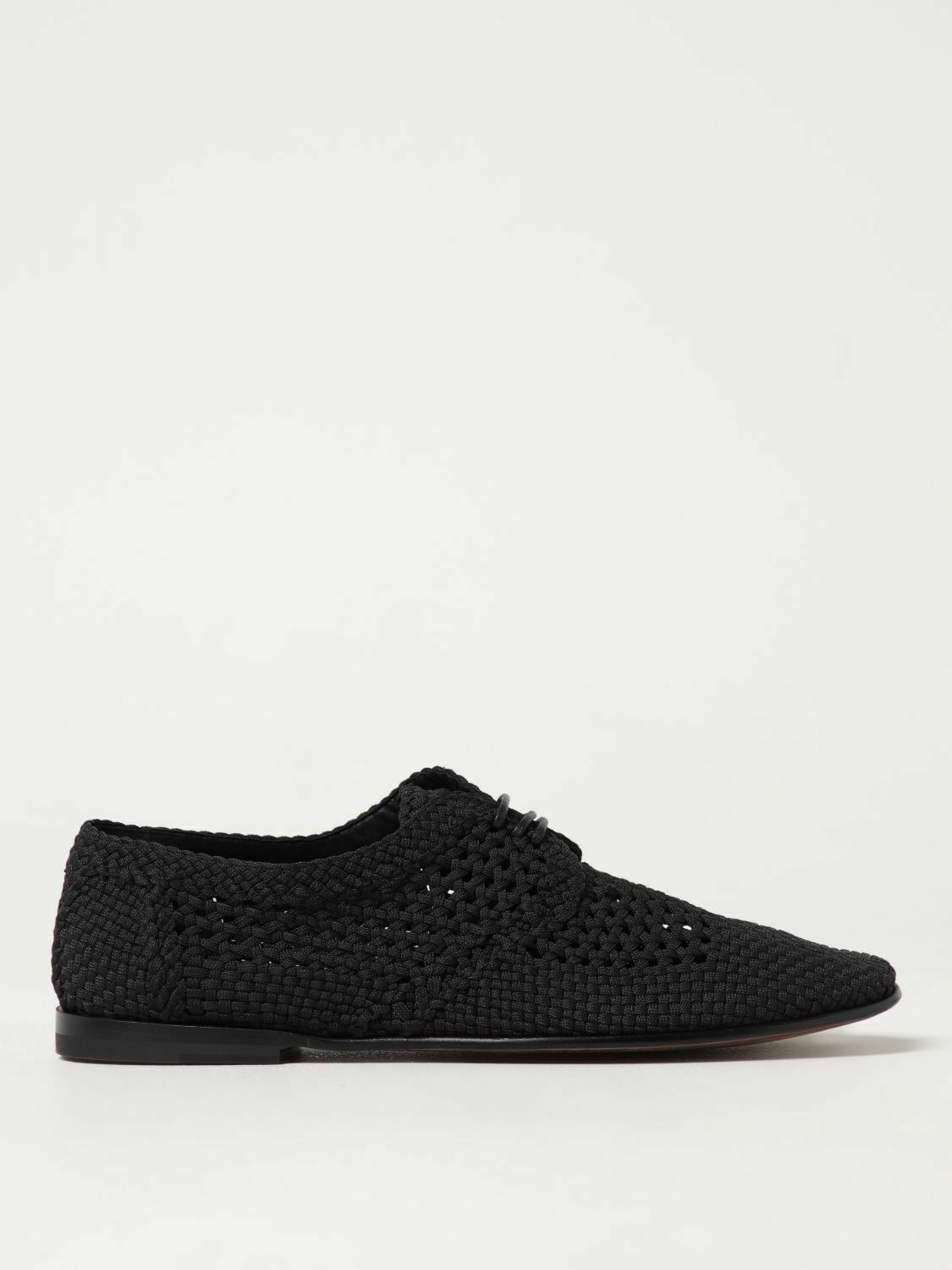 Woven LaceUp Flat Oxfords - Black / 41.5 EU