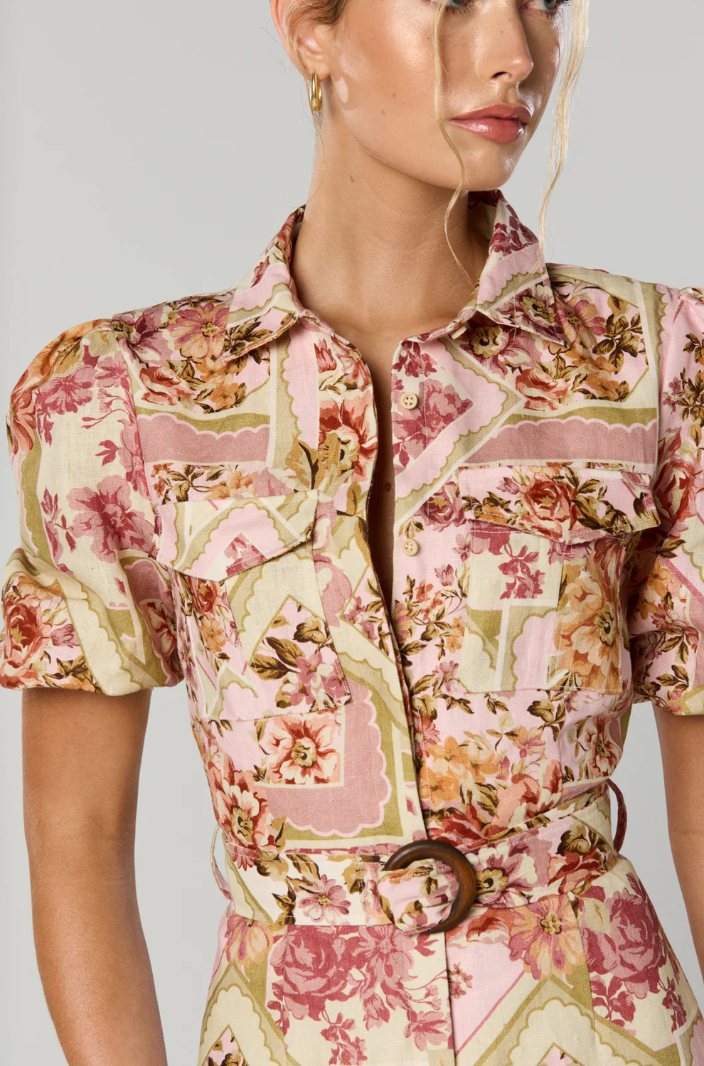 Vaughn Belted Dress. Vintage Floral Print. 