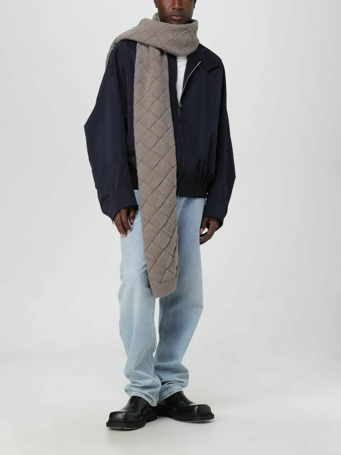 Woven Cashmere Scarf - Navy / U EU