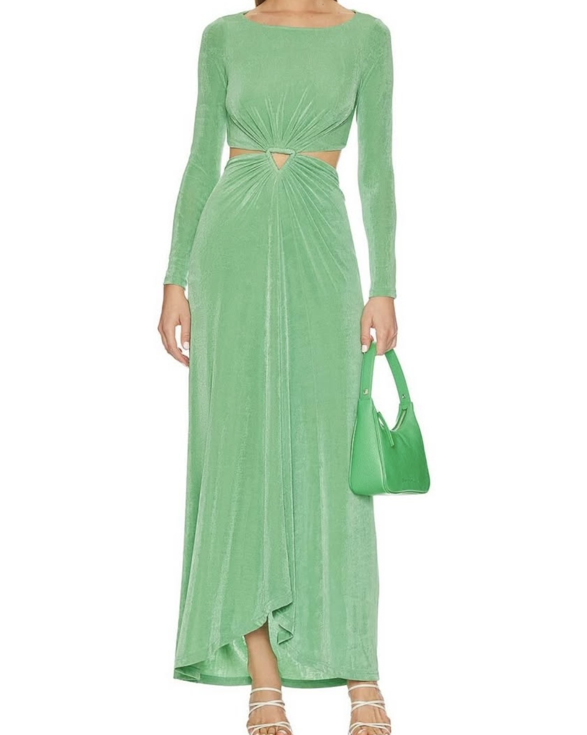 Cali green long sleeve dress