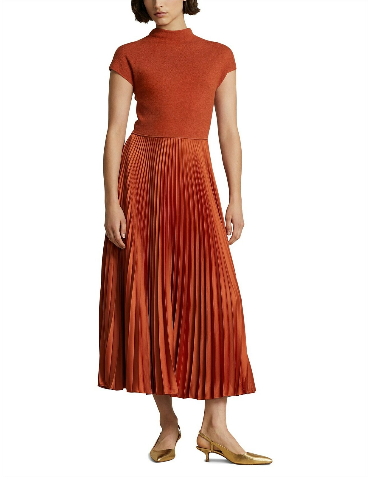 sweater pleated dress 