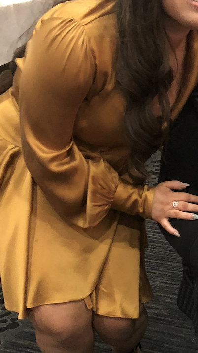 Mustard silk wrap mini