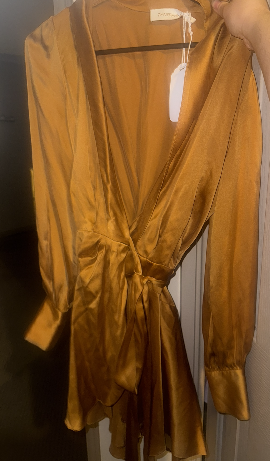 Mustard silk wrap mini