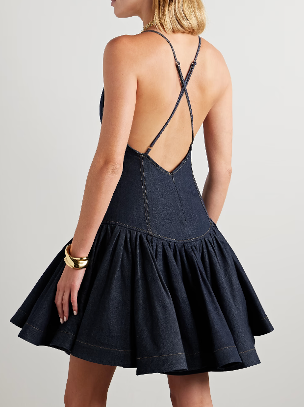 denim mini dress size 3