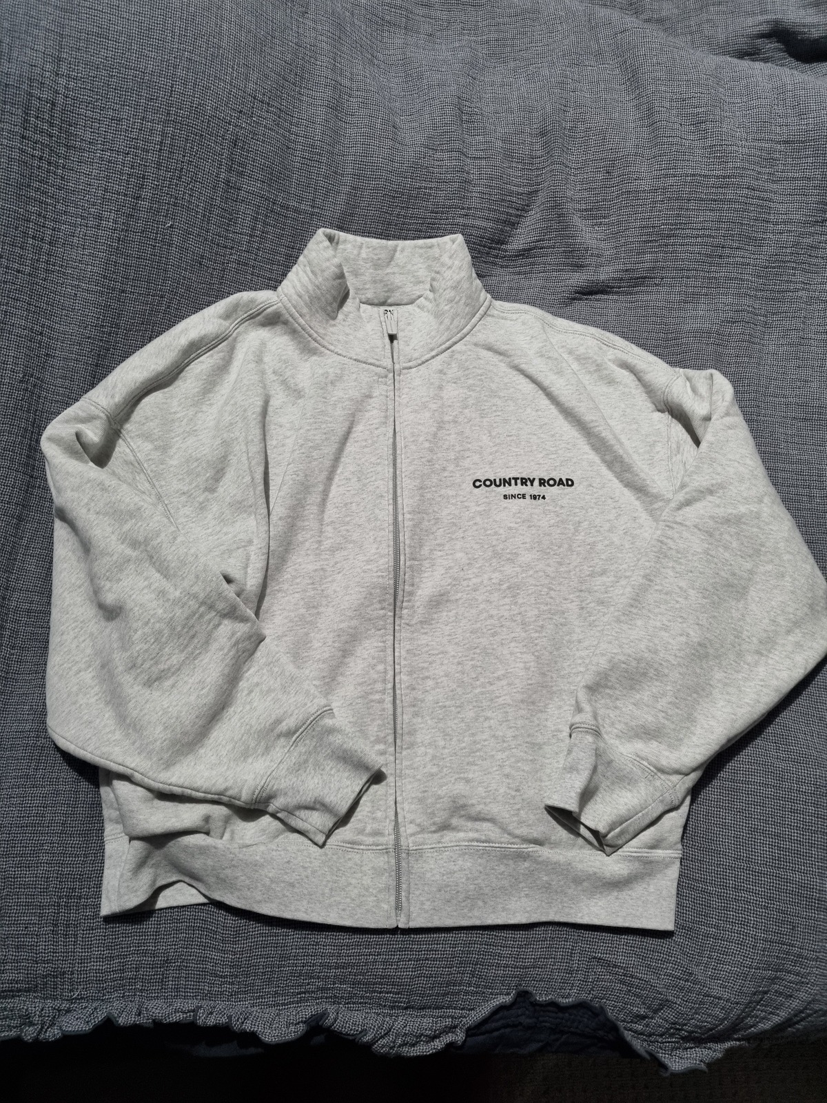 Grey Full Zip Sweat Jacket - Size M - 100% Cotton