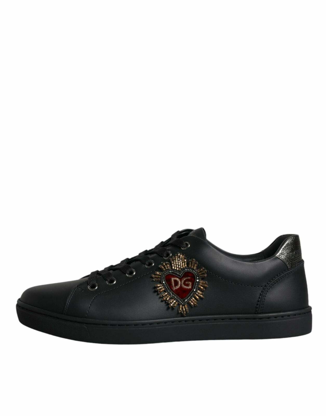 Sacred Heart Sneakers with Embroidered Detailing - Black / 42.5 EU