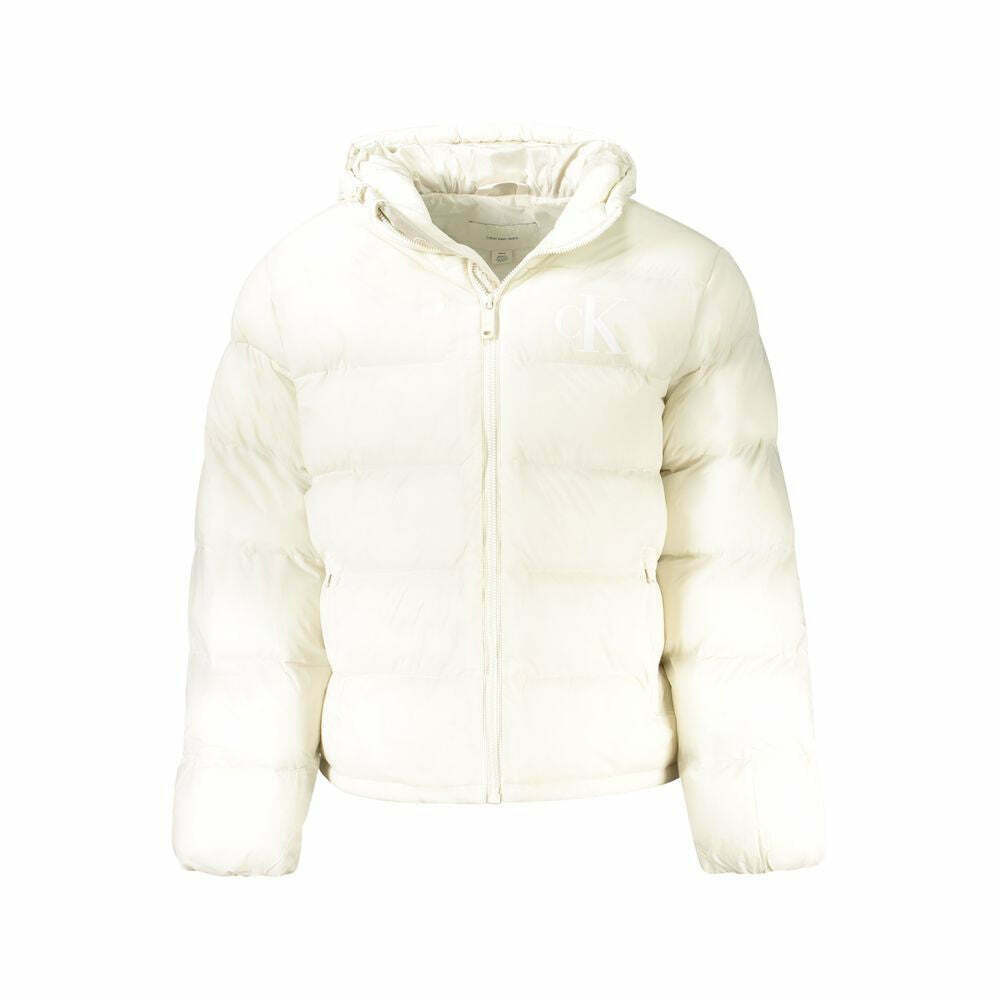 Polyamide Hooded Jacket with Zip Closure - White / L
