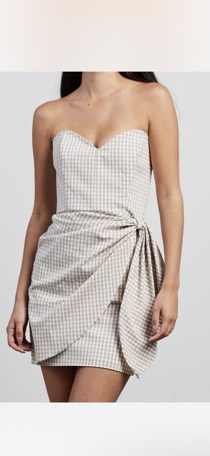 STRAPLESS WRAP MINI DRESS