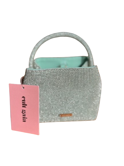 Solene Mini Crystal Top Handle Bag Pale Sage