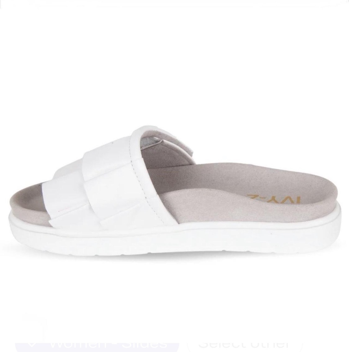 FRILLS White Leather Slides
