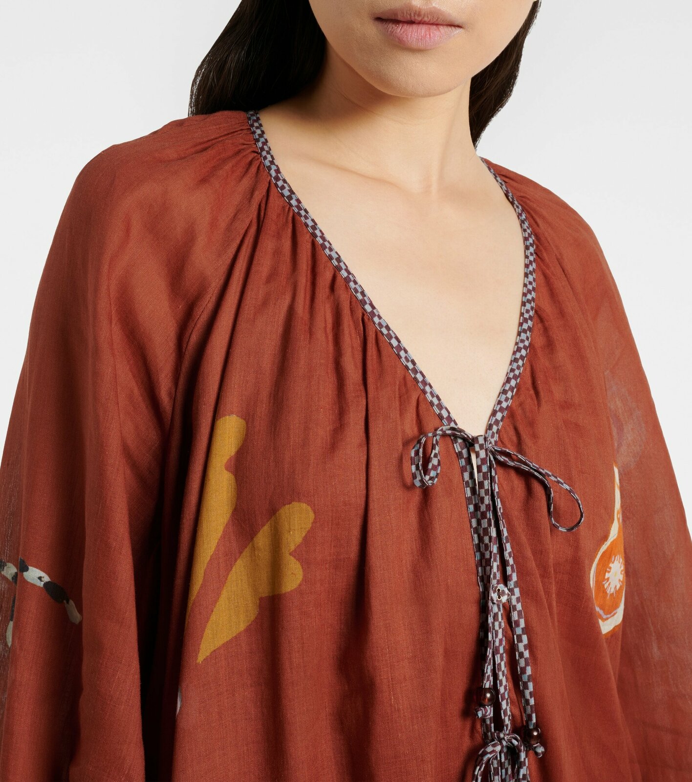 x LRNCE Laurence ramie and cotton maxi dress 