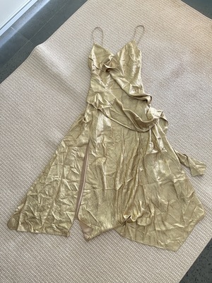 acler gold dress queensbridge midi Fabric Classification:BEADED MESH