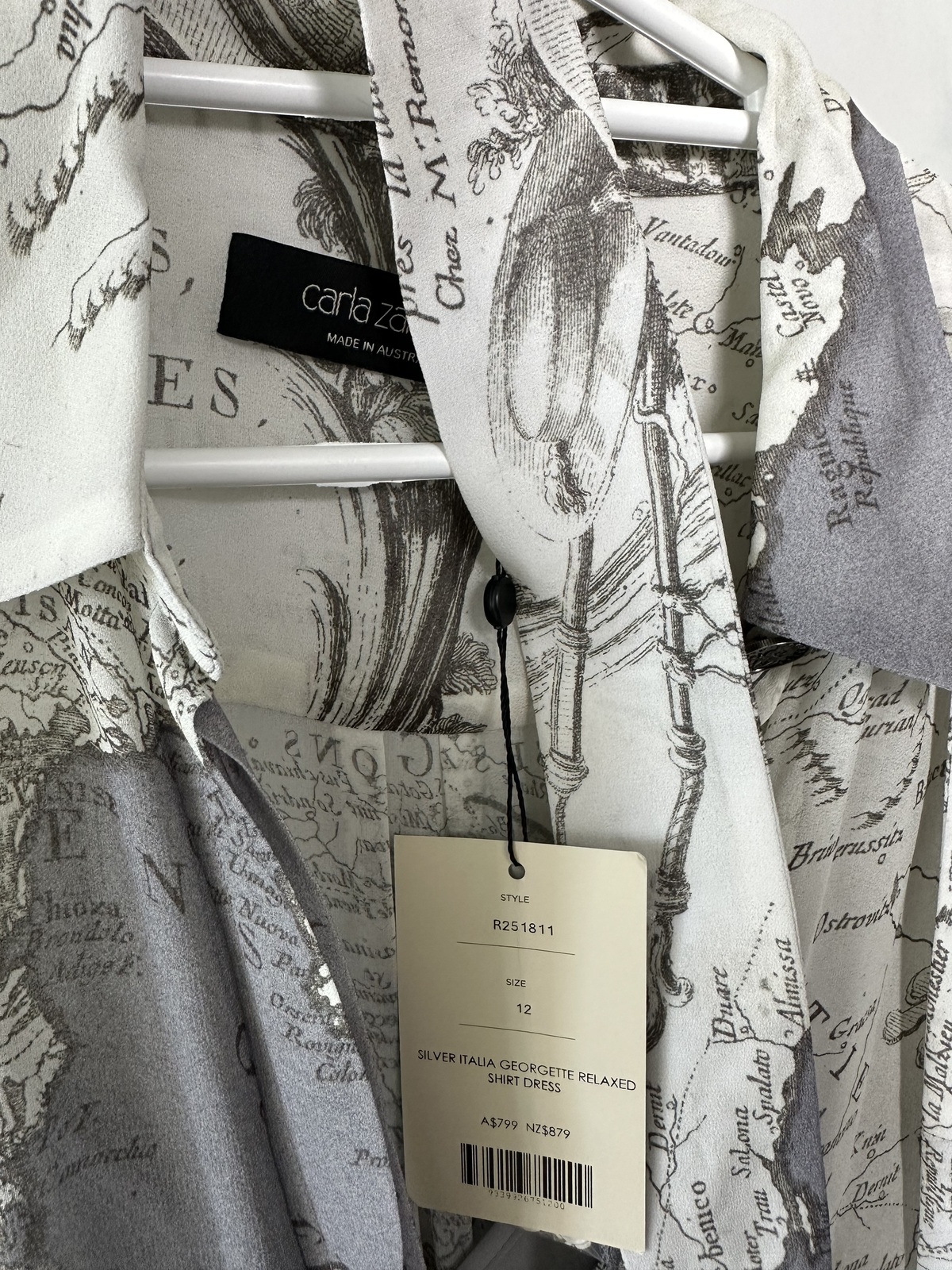 never worn silver italia dress With tags. Belt, slip included